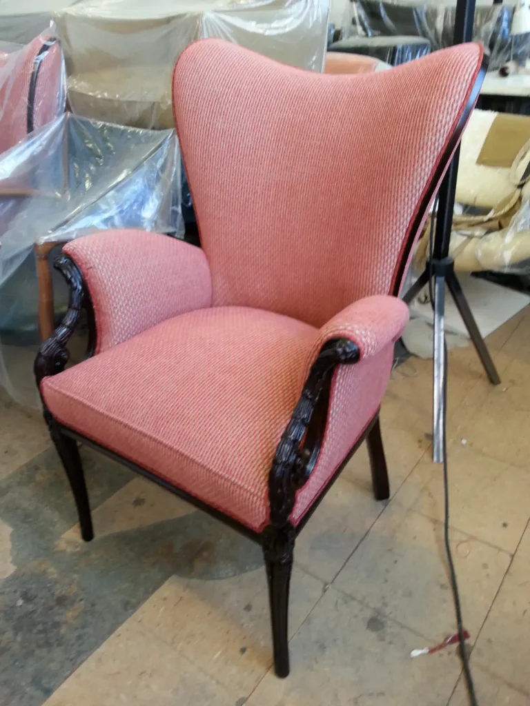 Art Deco High Back Chair — Reupholstery — After